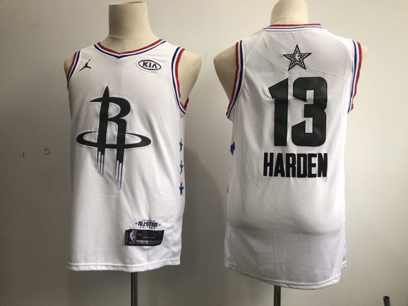 Men Houston Rockets #13 Harden White 2019 All Star NBA Jerseys